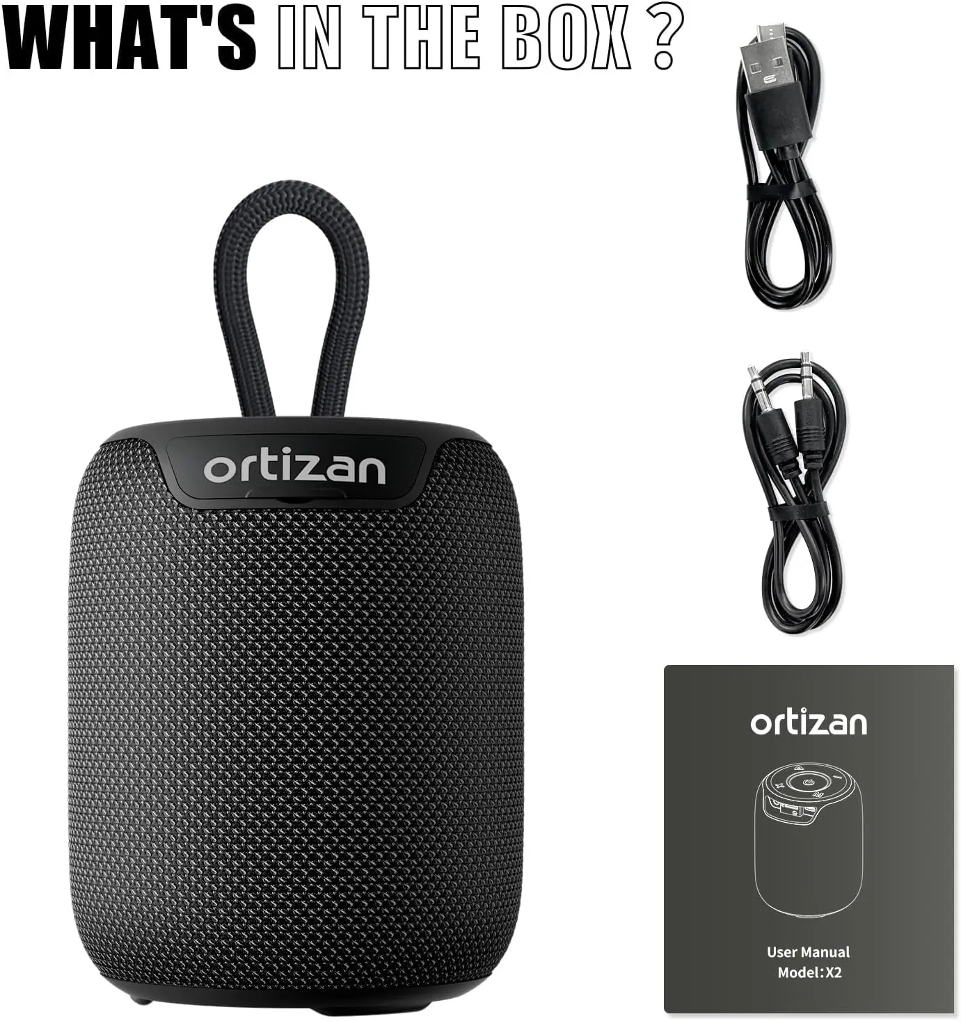 Ortizan Bluetooth-Lautsprecher, tragbarer kabelloser Lautsprecher mit Bluetooth 5.3, IPX7 wasserdicht, 15 W Stereo-Sound, Dual-Pairing, TF/AUX – Detail 2
