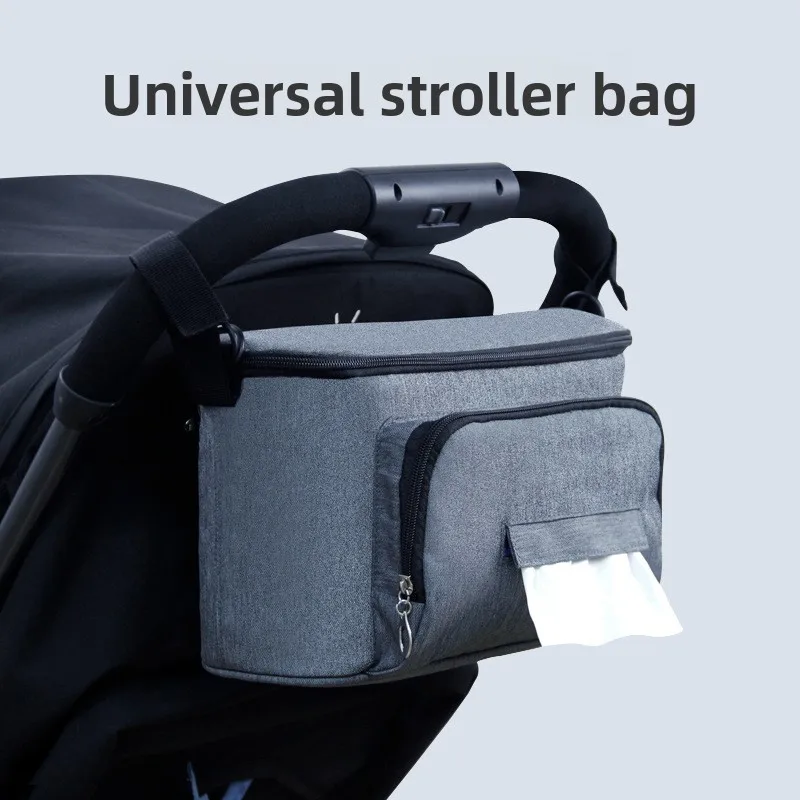 Large-Capacity Storage Bag for Baby Strollers - Must-Have Mom Accessory, Hold Bottles & Diapers Easily On-the-Go.