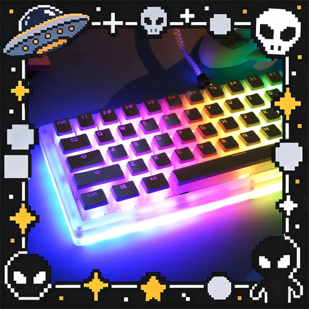 

TITANNATION Pudding PC Keycaps PBT Double Skin Milk Is Transparent Keyboard Keycaps OEM Without Nozzle For PC Accessories Gifts