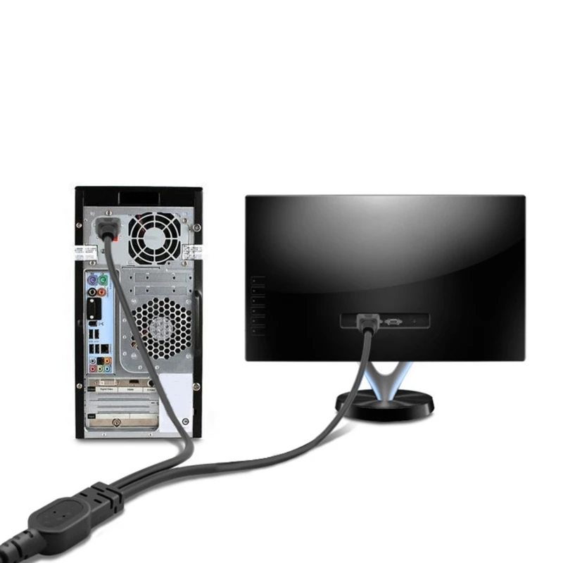 100 センチメートル 3 ピン IEC320 C14 オスプラグ ツイン C13 メス電源コード Y タイプアダプター電源線コンバータケーブルラインブラック