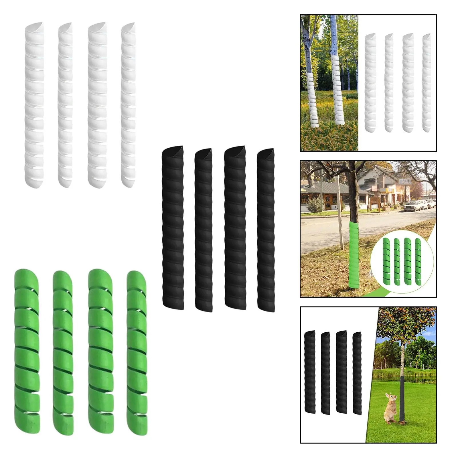 4x Trunk Wrap Plants Guard Sturdy Wildlife Protection Spiral Trunk Protector