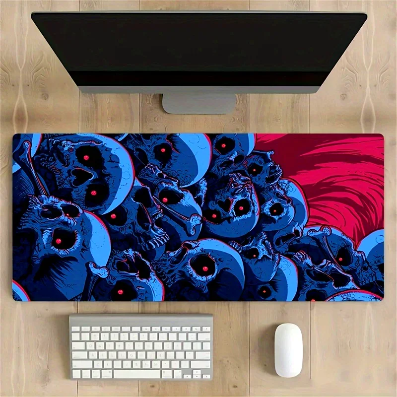 Blue skull mouse pad large gaming mats XXL desk mat gamer pc accessories keyboard expansion pads rubber anti-slip office mats