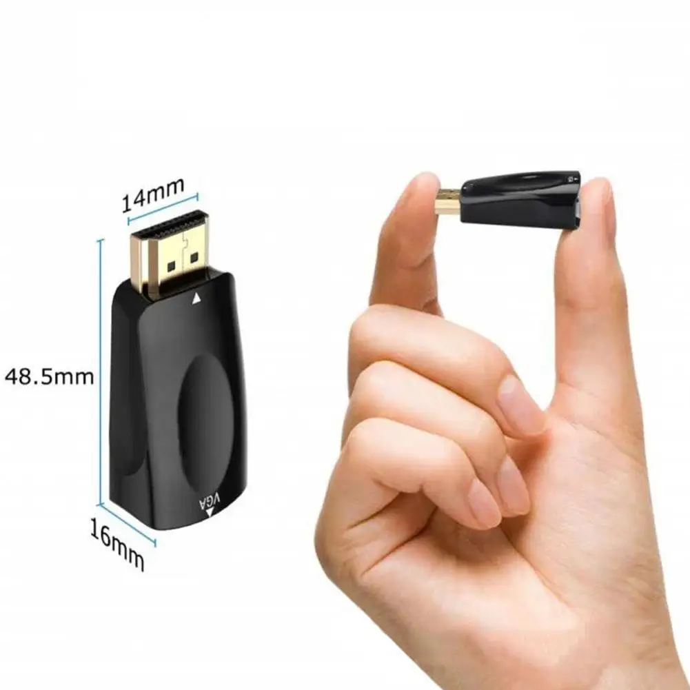 HDMI-compatible To VGA Cable Converter Male To Famale Converter Adapter 3.5 Mm Jack Audio HD 1080P For PC Laptop Tablet