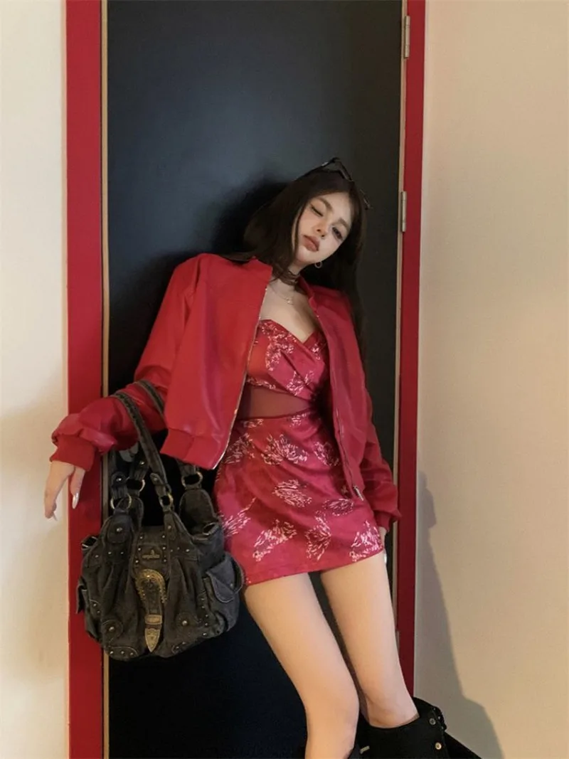 Design Sense – veste de rue en cuir Pu pour femme, haut ample et amincissant, nouvelle collection printemps