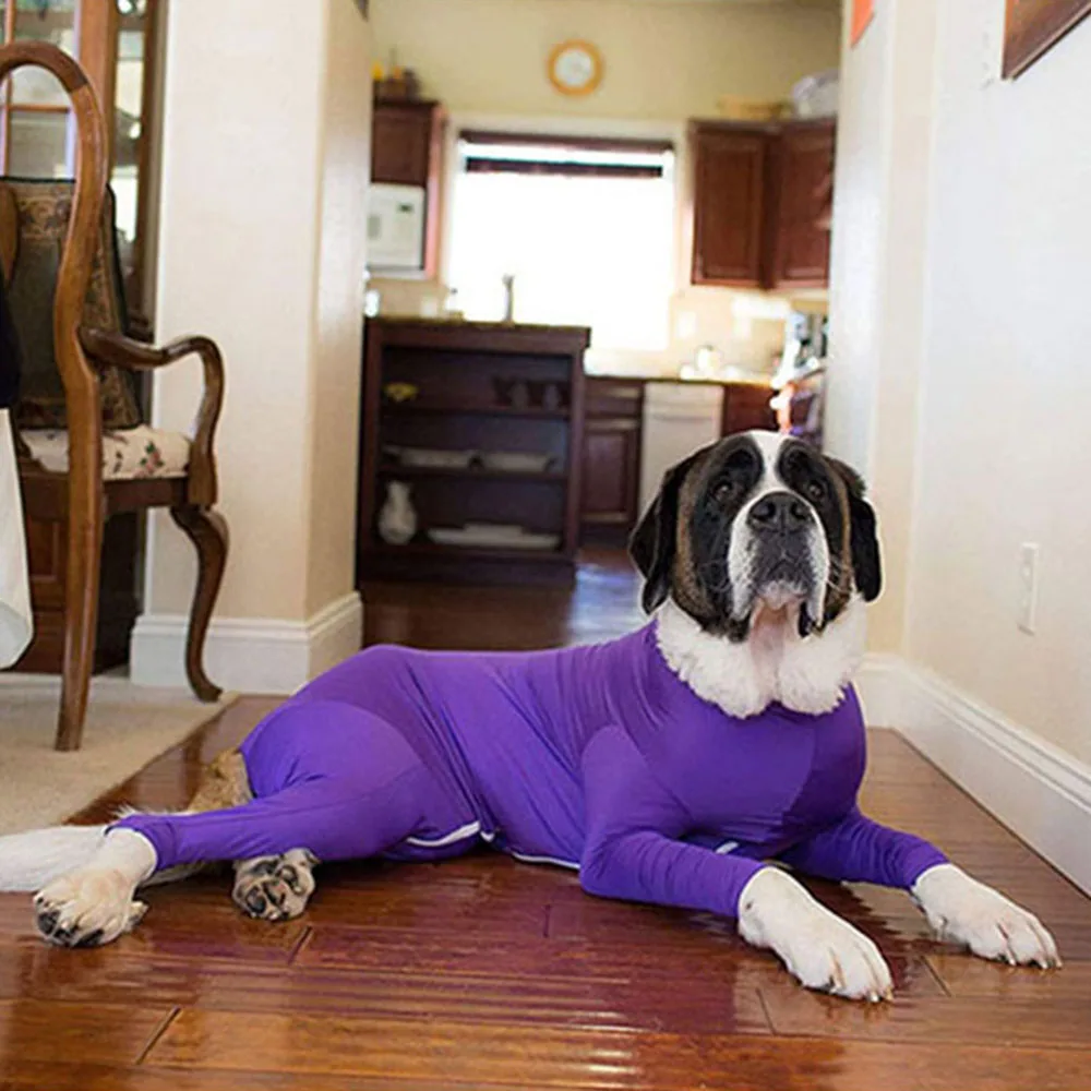 Large Dog Pajamas Jumpsuit Dog Neuter Shirt Anti-Shedding Suit Big Dog Onesie Recovery Suit Clothes Apparel Stretchy Dog Jammies