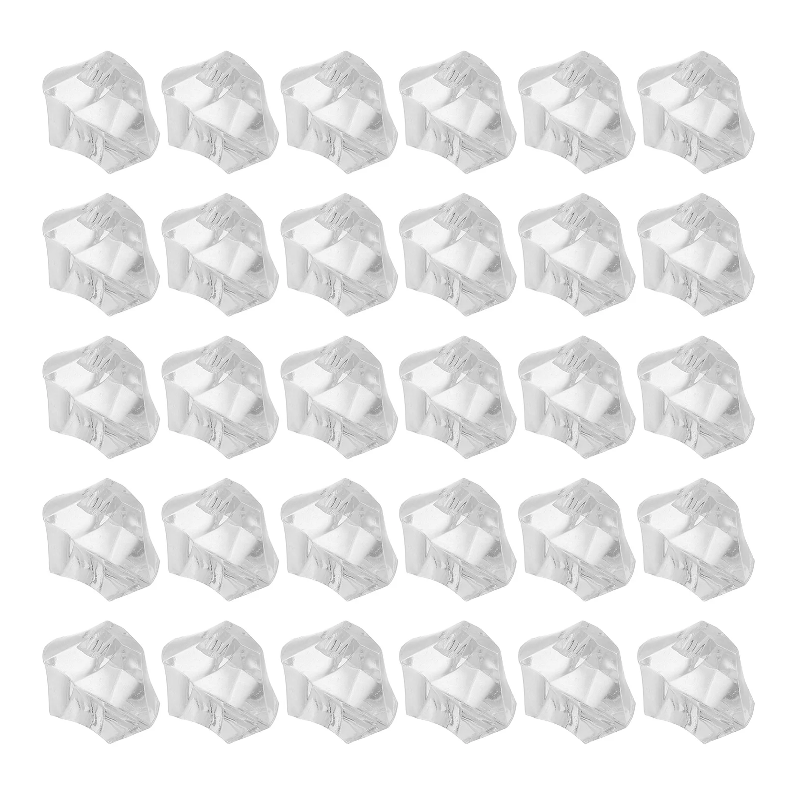 

200 Pcs Simulated Fake Ice Cubes Clear Scattered Beads Artificial Reusable Rocks