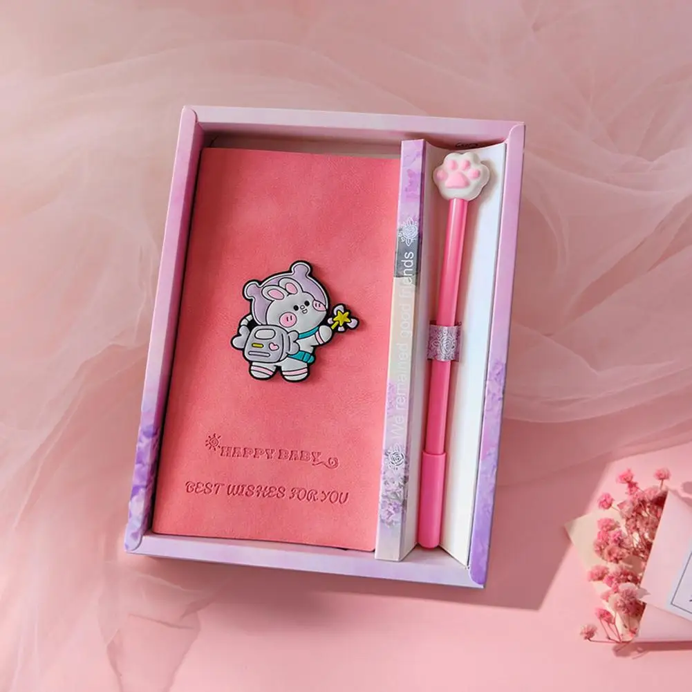 Funny 1 Set Creative Cartoon Pattern Journal Notebook Comfortable Touch Diary Notebook Horizontal Line   School Supplies