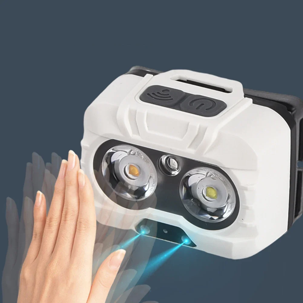 3 Light Settings Headlamp Adjustable Light Direction Dual Light Source Conventional And Intelligent Induction Modes