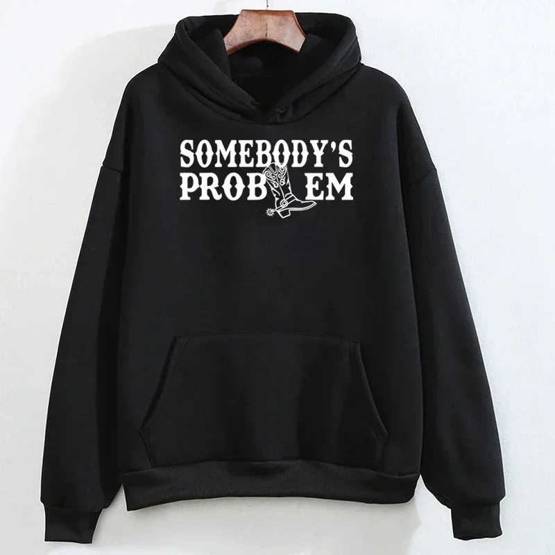 Couple Matching Hoodie Somebody’s Problem Somebody Graphic Long Sleeve Hat Shoes Hoodie Lover Sweater Y2K Fashion Unisex Hoodies