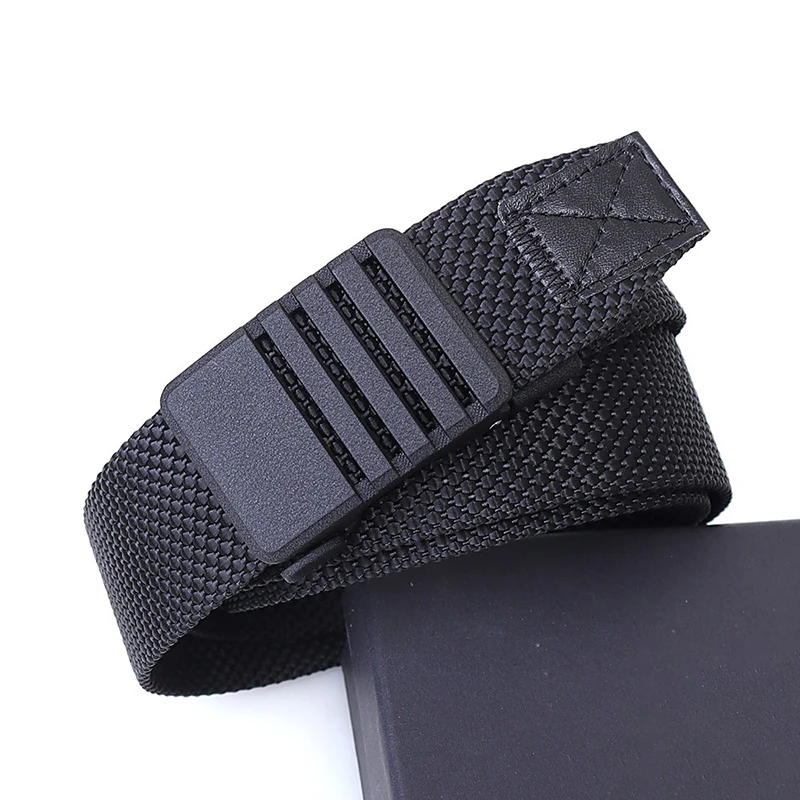 새로운 자동 버클 남자 벨트 자동 이빨없는 디자인 남자 캔버스 벨트 야외 캐주얼 남자 & 여자 스포츠 청바지 벨트