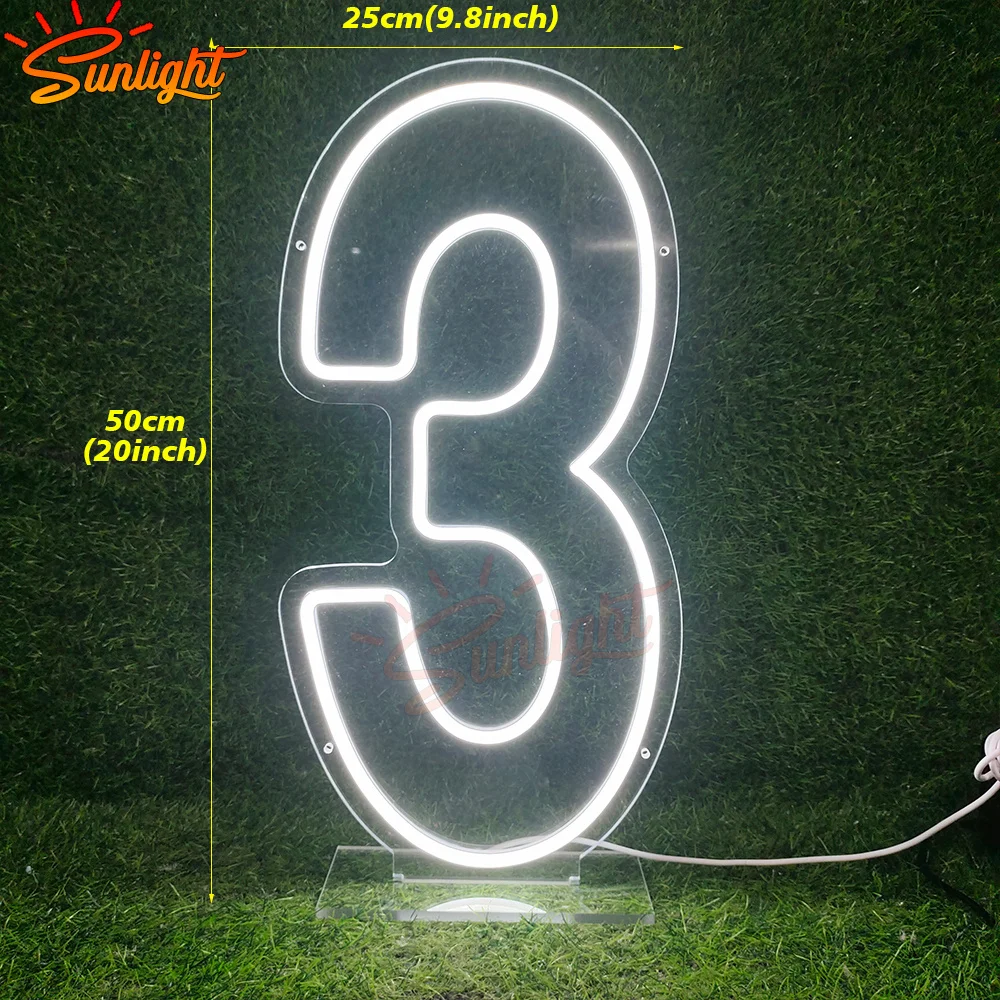 

Custom Big LED Number Neon Signs 0-9 Lights 5v USB with Standing for Birthday Wedding commemoration day Decor