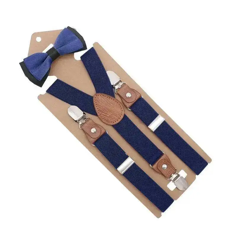 New Fashion Boys Girls Kids Adjustable Elastic Y-back Braces Baby Suspenders Bow Tie Set Butterfly Necktie Wedding Ring Bear