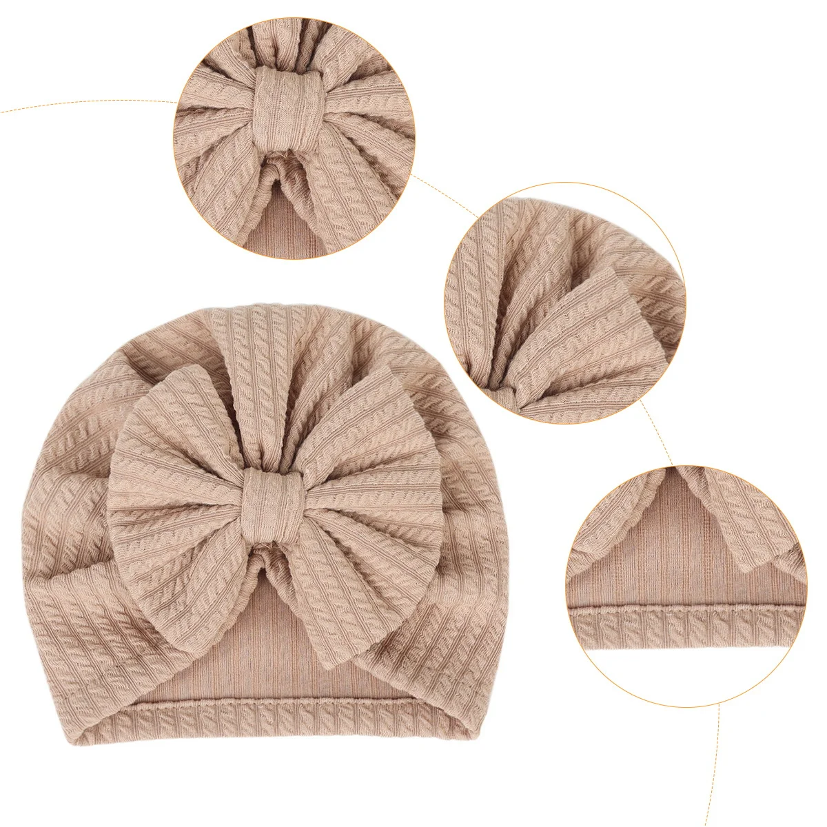 

Baby Warm Hat Kids Bowknot Design Soft Stretchy Cloth Children Winter Headwear Lovely Elastic Hat Children Winter Headwear