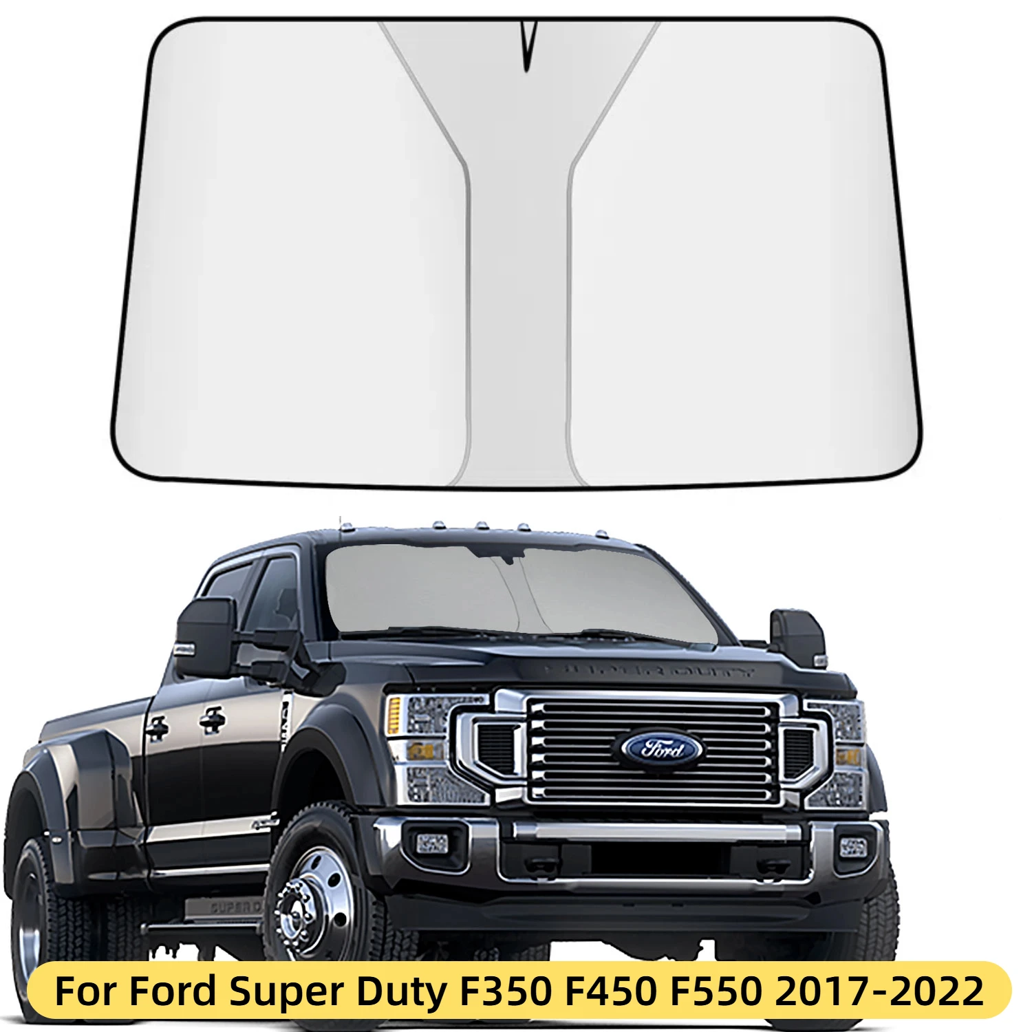 

Для Ford Super Duty F250 F350 F450 F550 2017-2022 Солнцезащитный козырек на лобовое стекло автомобиля, козырек от солнца на переднее окно, автоинтерьер, УФ