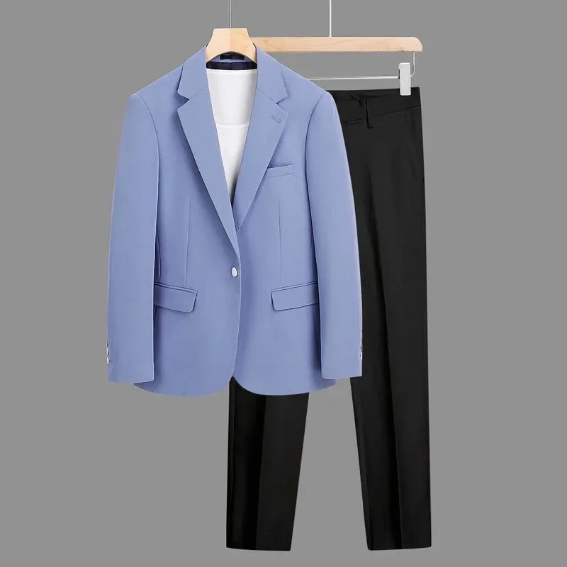 Traje de negocios informal para hombre, traje ajustado de dos piezas, gama alta