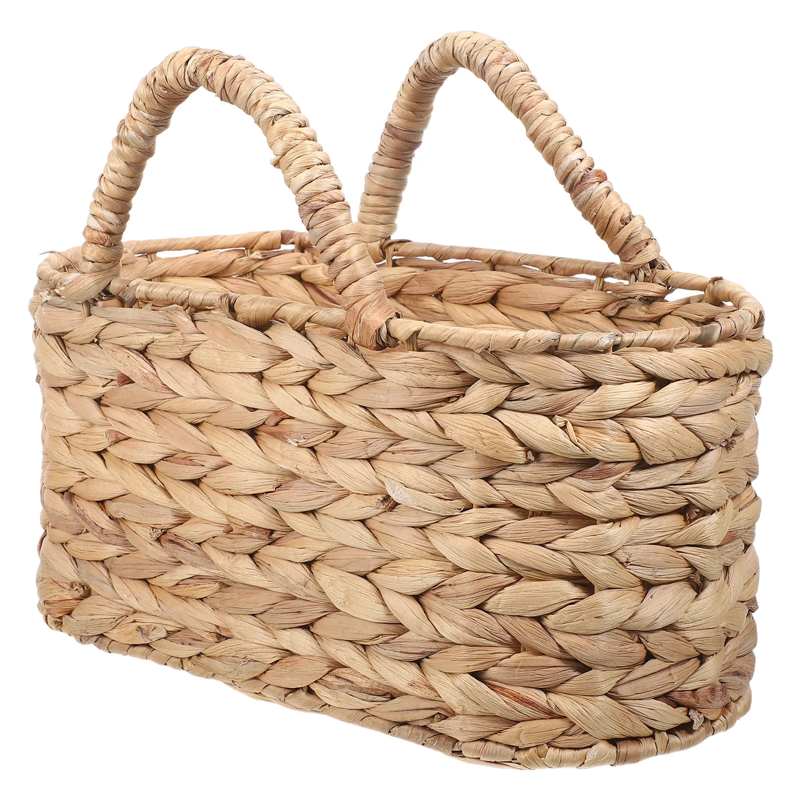 

Oval Handwoven Seagrass Basket With Handle Portable Woven Storage Tote For Kitchen Pantry Organizing Fruit Bread Carrier Farm