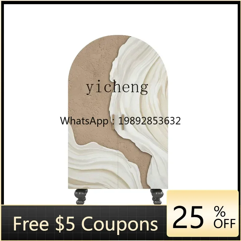 

BBZws. Cream wind solid wood opposite door wardrobe household bedroom storage cabinet free installation entrance cabinet