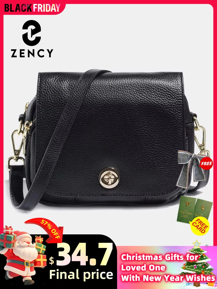 Zency Women Soft Leather Elegant Small Handbags Roomy Crossbody Bag With High Quality Vintage Hardware For Girls Leisure Purses