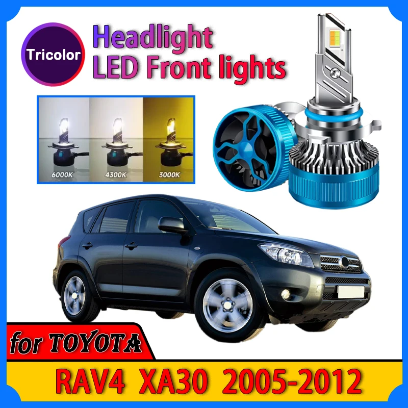 for Toyota RAV4 XA30 2005-2012 Plug and Play LED Headlight Modified lamp Strong white light Three-color adjustment Auto Parts