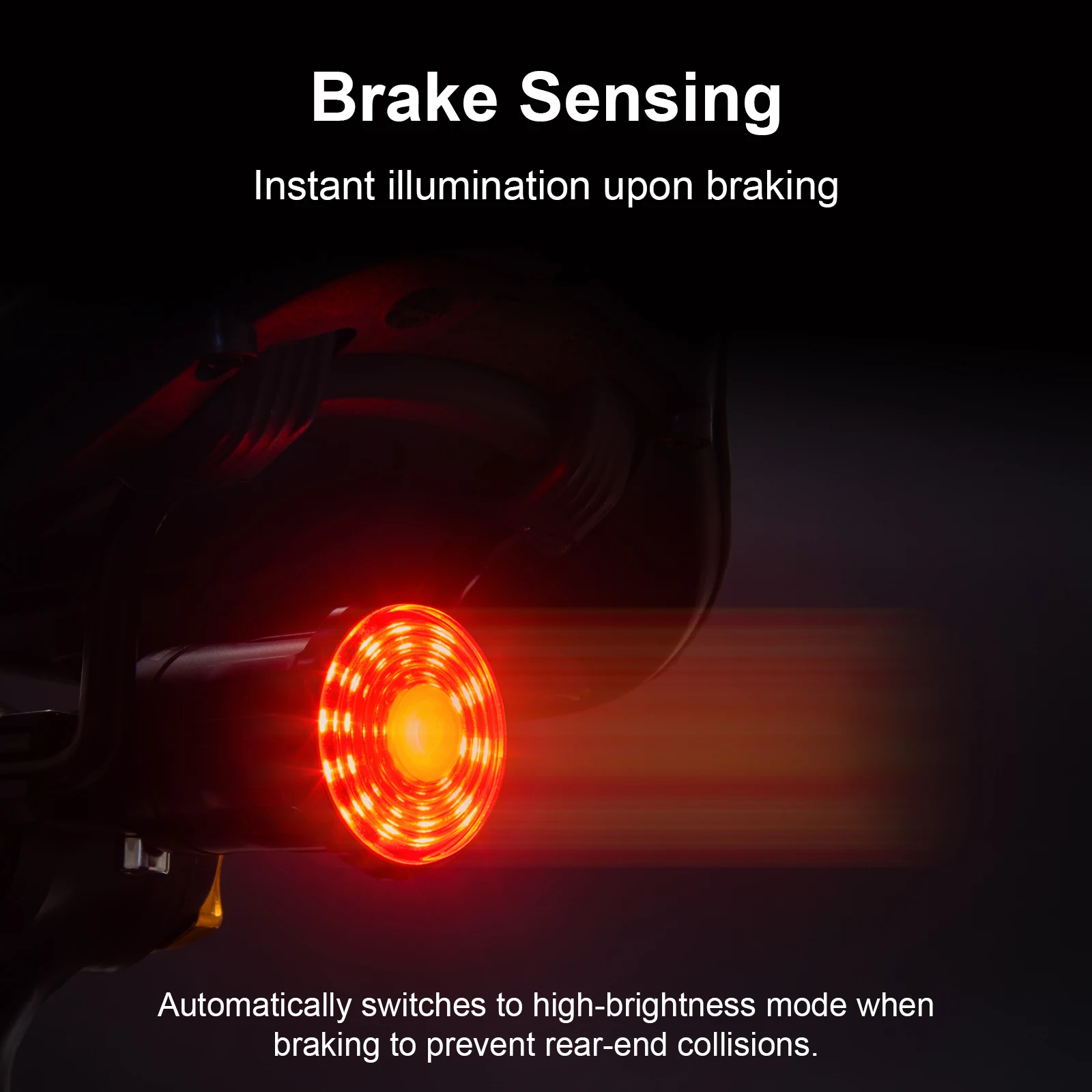 

BOLANY Smart Bicycle Taillight Auto Brake Sensing Waterproof LED USB Rechargeable IPX6 500mAh Cycling Safety Rear Light