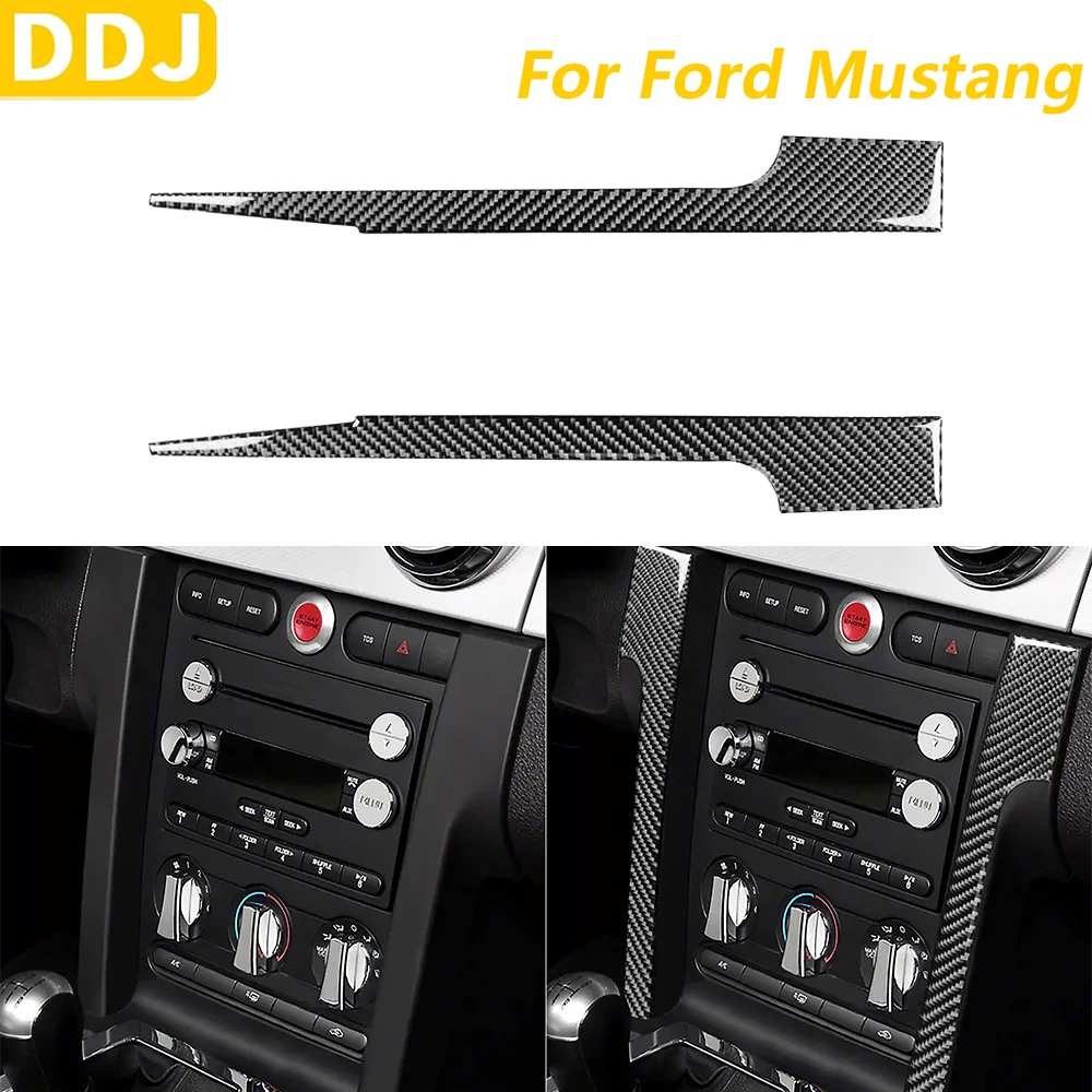 

For Ford Mustang 2005-2009 Real Carbon Fiber Both Side Central Control Instrument AC CD Panel Trim Cover Car Accessories Sticker