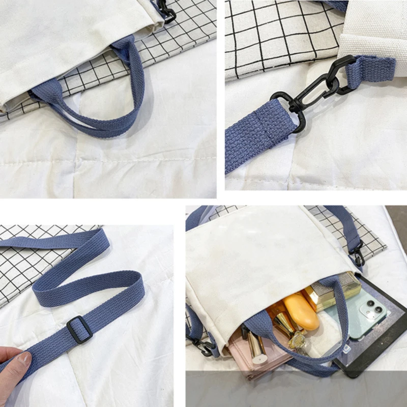 حقيبة نسائية من Sweet Hello Kitty مطبوعة من القماش، حقيبة كتف بإبزيم سعة كبيرة للفتيات، هدايا حقيبة يد #3