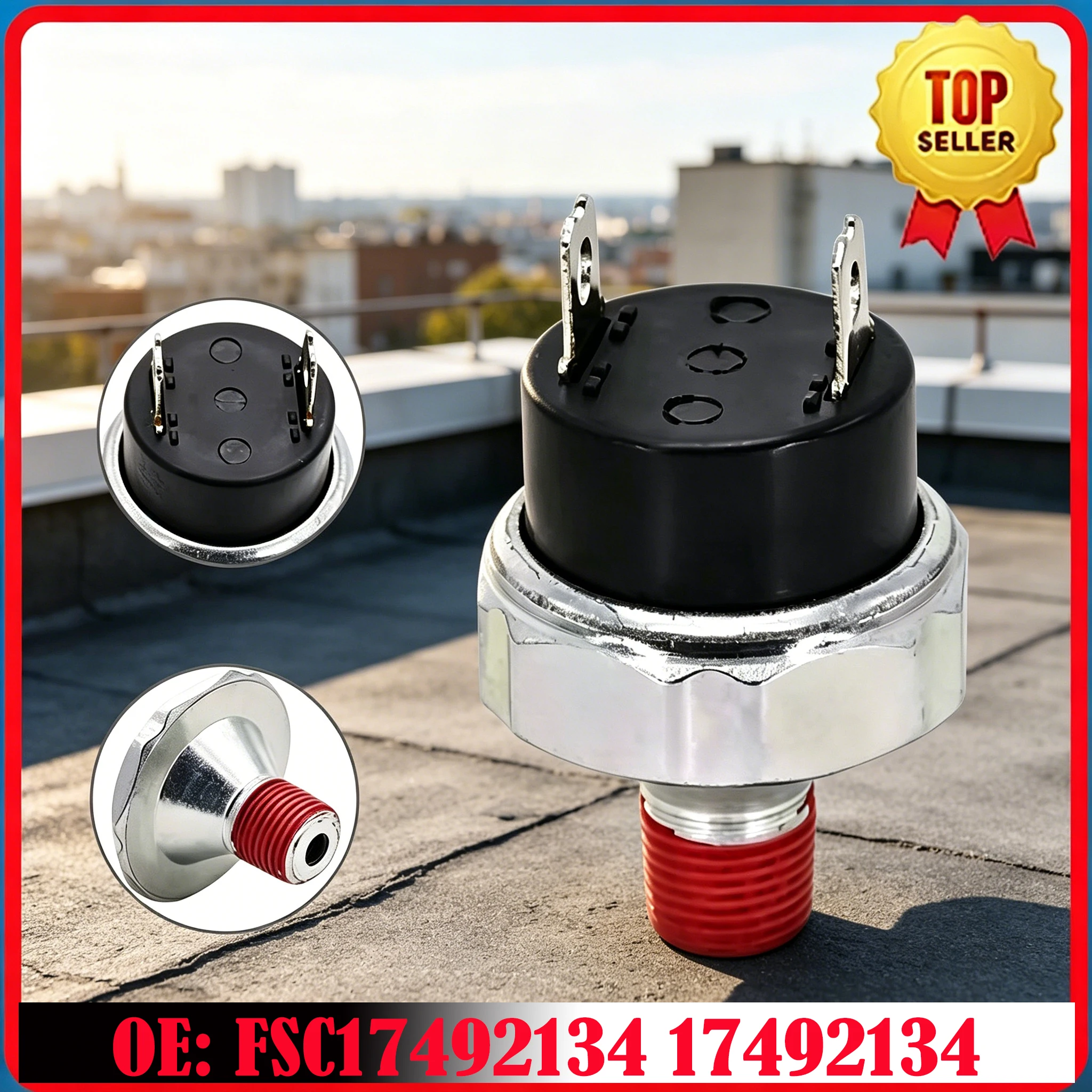 

Low Air Pressure Warning Switch FSC-1749-2134 1749-2134 FSC17492134 17492134 for Freightliner Century Cruise Kick-Off 1/8-27 NC