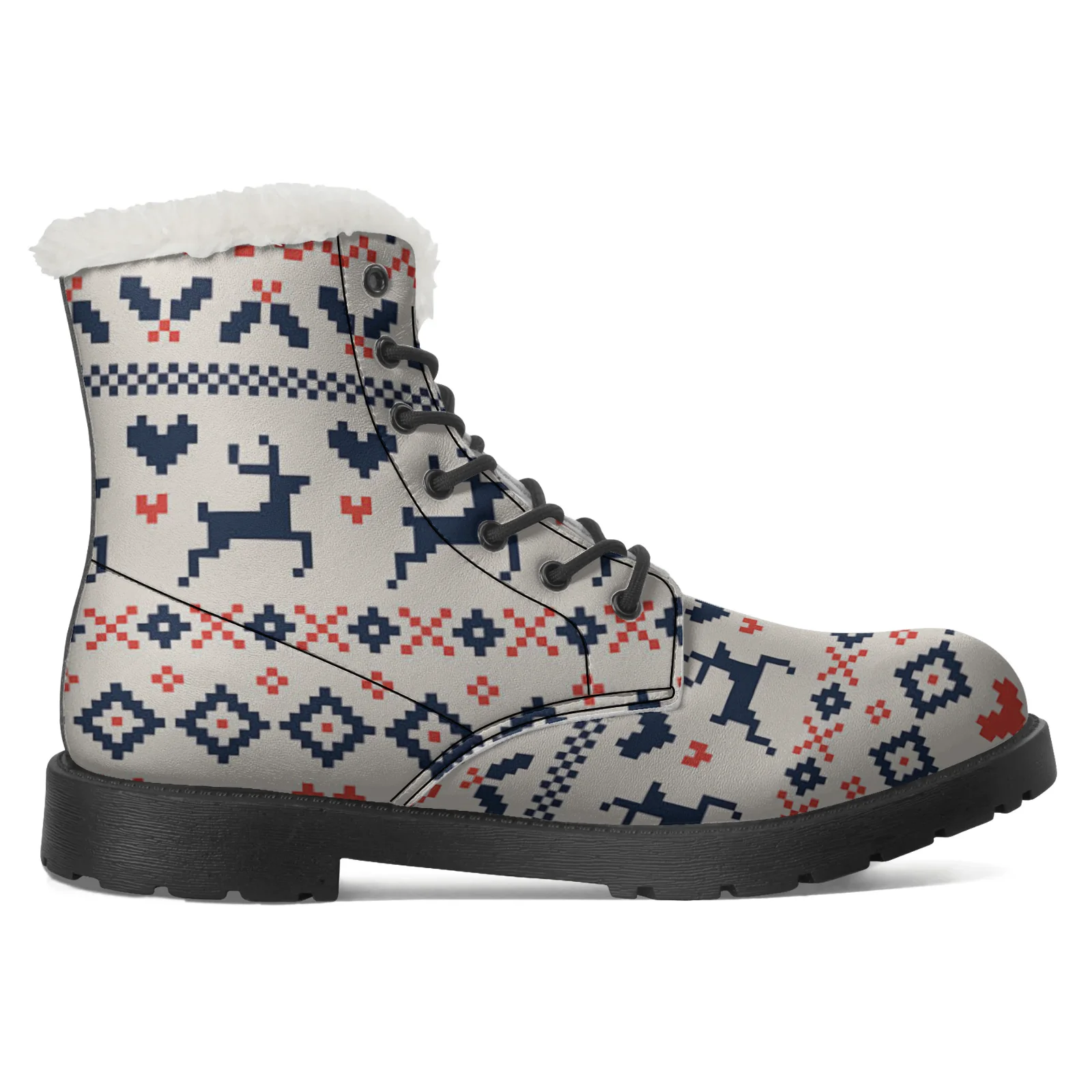 أحذية شتوية نسائية أحذية عالية بنية بالإضافة إلى أحذية فضية دافئة مخملية، أحذية أطفال للبالغين - مخصصة