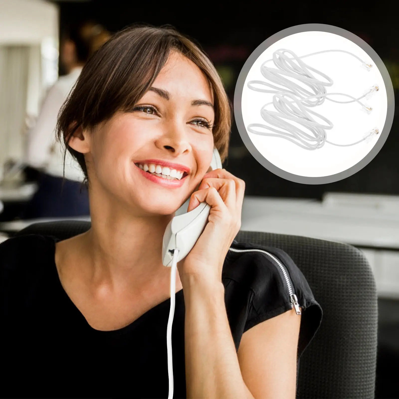 2Pcs Phone Line to Ethernet Adapter Rj11 Female to Rj45 Male Converter 17M Length for Reliable Signal Transmission Telephone