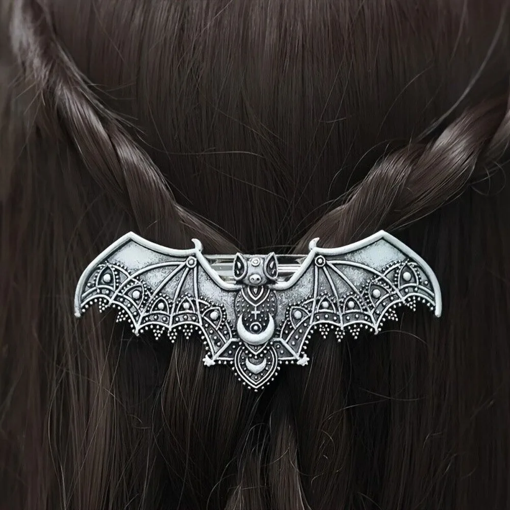 4PCS Moon Bat Hairpin Metal Bat Wings Hair Barrettes Vintage Gothic Hair Clip for Women