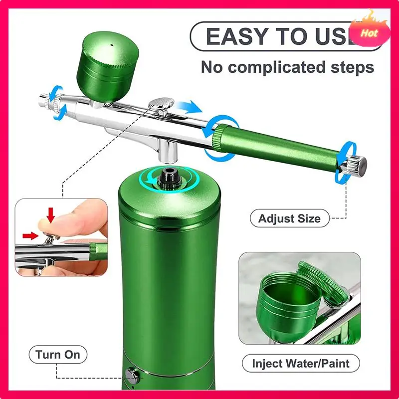 

Air Brush Kit Auto Handheld Sprayer With 0.3Mm Tip, Portable Air Brushes For Painting, Tattoo,Nail Art, Model Coloring