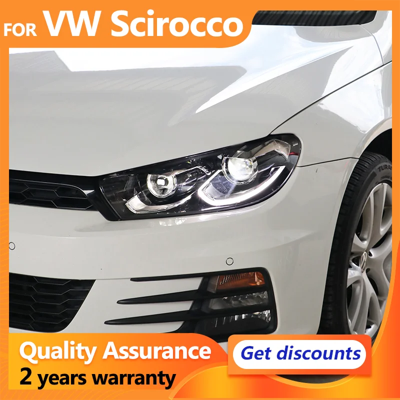 

For VW Scirocco headlights 2009-2017 Scirocco 1.4T 2.0T Dynamic turn signal head lamps led DRL Bi-Xenon Lens Double Beam HID KIT