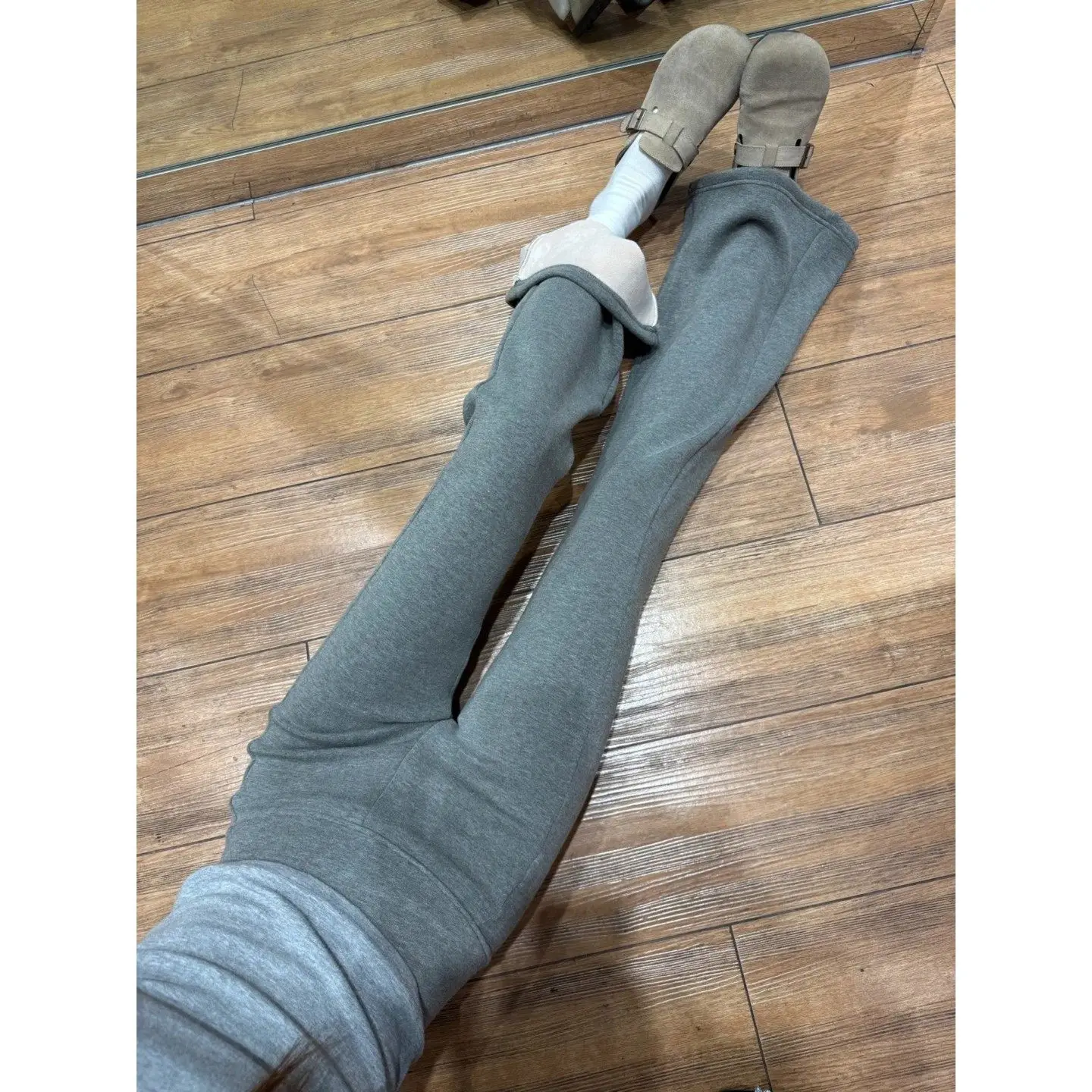 

ay Fce Lined Flared Yoga Pants Women's Autumn Winter Low Waist Slim Floor Length Casual Sport Sweatpants