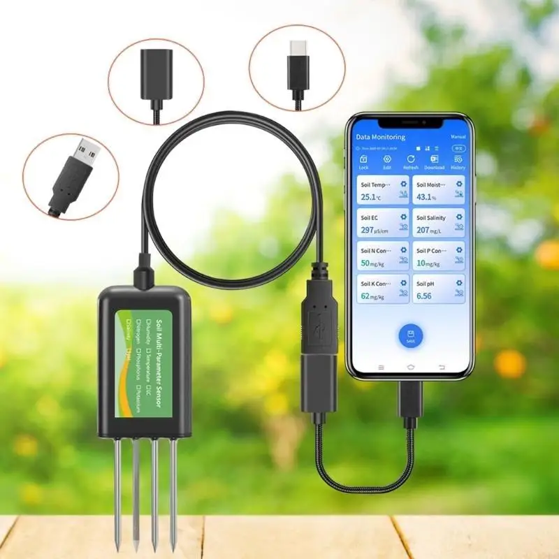 طقم اختبار التربة يعمل بمنفذ USB 316L من الفولاذ المقاوم للصدأ للاستخدام الزراعي Y4QC