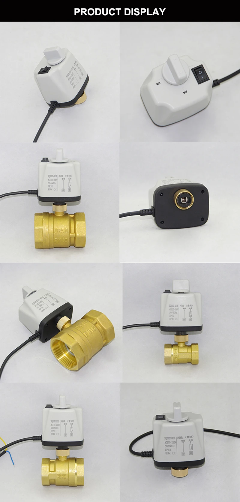 1/2" 3/4" 1" 2" motorisierter Kugelhahn mit manuellem Schalter Messing 2-Draht DN15 DN20 DN25 DN50 Elektrischer Kugelhahn 220V 110V 24V 12V – Detail 5