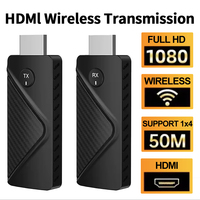 50M Wireless HDMI Video Transmitter Receiver Kit HDMI-compatible Extender Adapter TV Stick 1080P for Projector Monitor PC Laptop