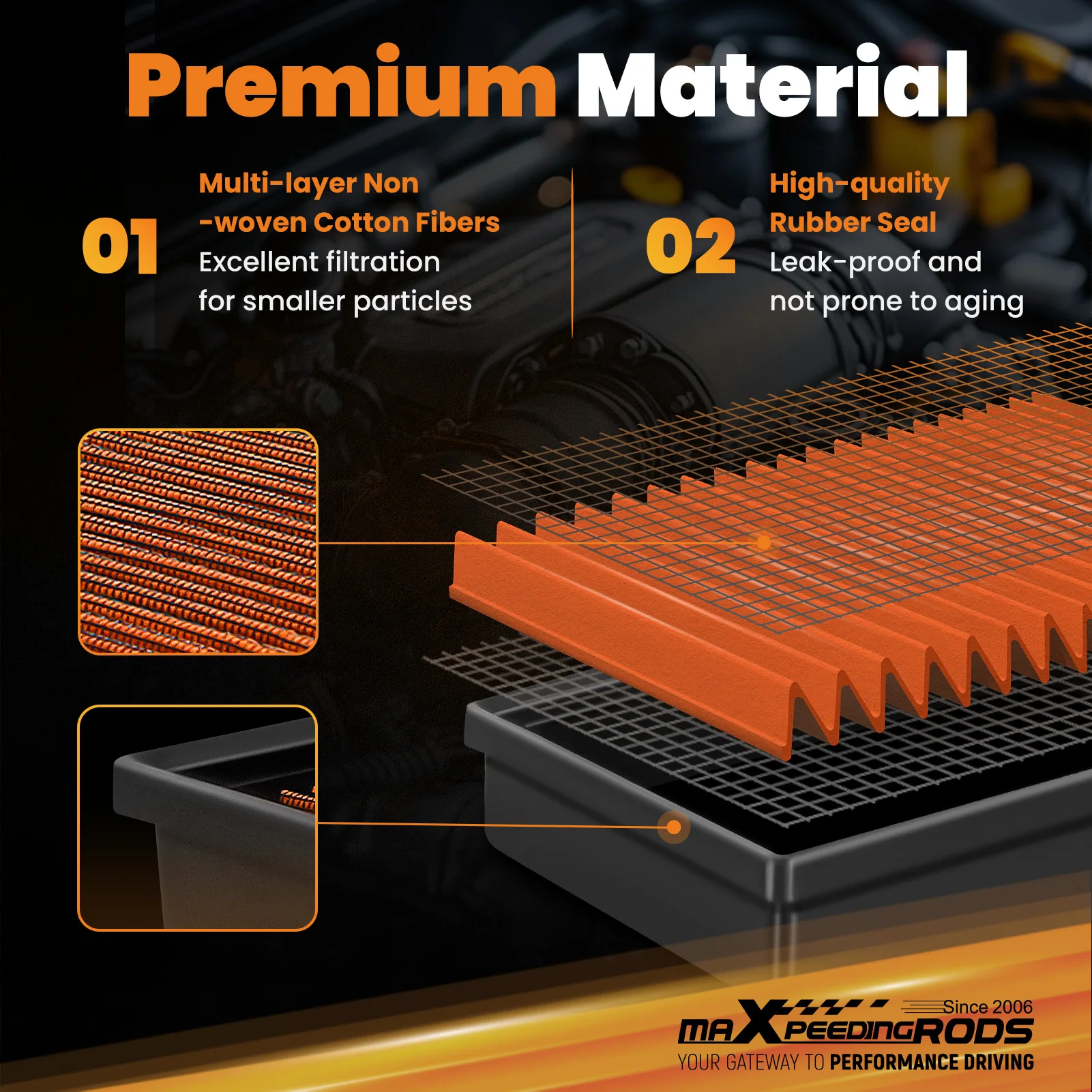 فلتر هواء المحرك لينكولن أفياتور 3.0L 2020-2024 استبدال مباشر #4