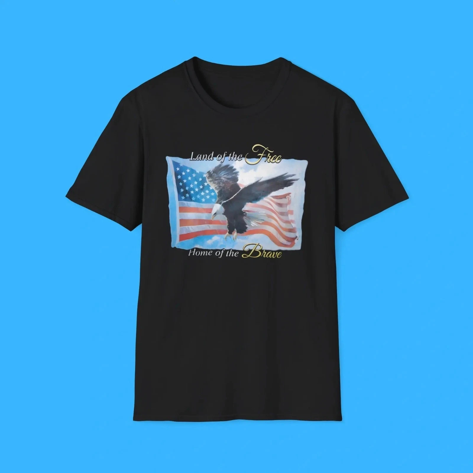 Land of The Free Home of The Brave T Shirt Printed Design Comfortable and Breathable Fashionable Soft Men Clothing Men Tee
