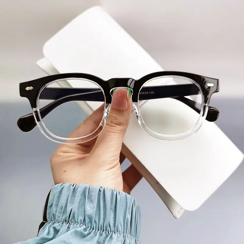 2024 NOWOŚĆ Okulary blokujące niebieskie światło Vintage Okulary komputerowe Męskie okulary do gier Krótkowzroczność Optyczne oprawki okularów