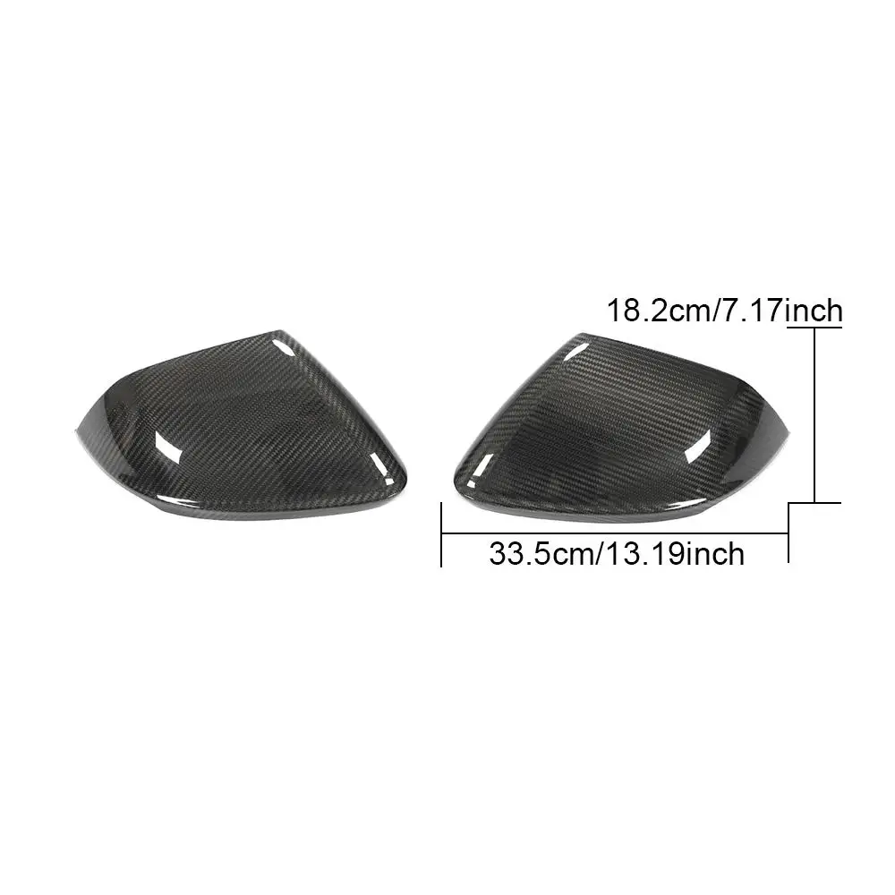 For Lamborghini URUS Audi Q8 RSQ8 2018-21 Rearview Mirror Cover Replacement W/O Lane Assist 2PCS Carbon
