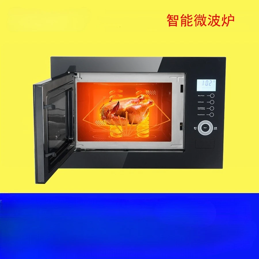 25L Embedded Black Smart Microwave Oven Household Touch Stainless Steel Liner Barbecue Thaw Microwave Oven Manufacturers