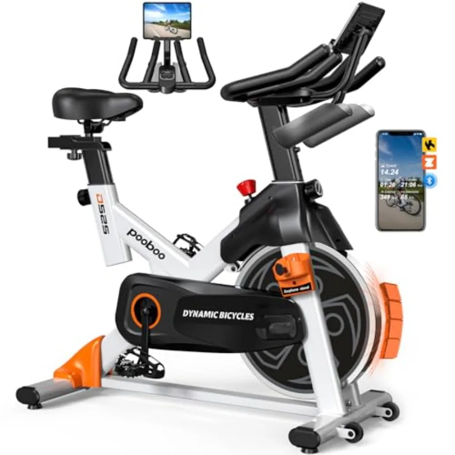 

Велотренажер для домашнего спортзала с регулируемым магнитным сопротивлением, нагрузка до 350 фунтов, совместимость с приложением City, большое сиденье, держатель для гантелей