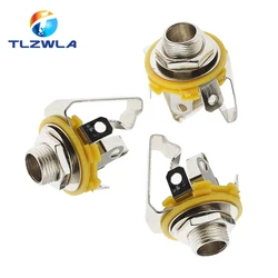 1PCS 6.35mm / 6.5mm 3 Pole Stereo Plug jack Audio Female Connector 6.35 Welding Type Panel Socket DIY Parts