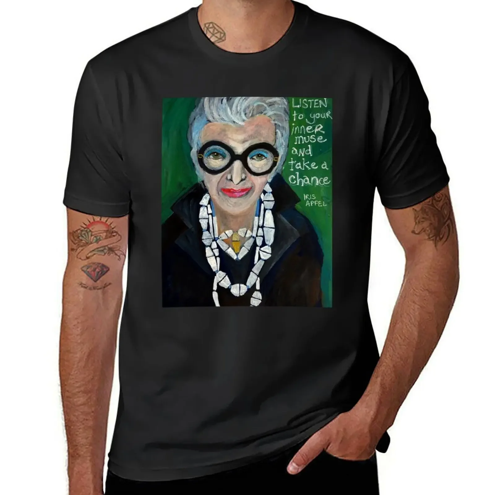 Ein Portr?t von Iris Apfel T-Shirt customizeds summer tops blue archive mens graphic t-shirts anime