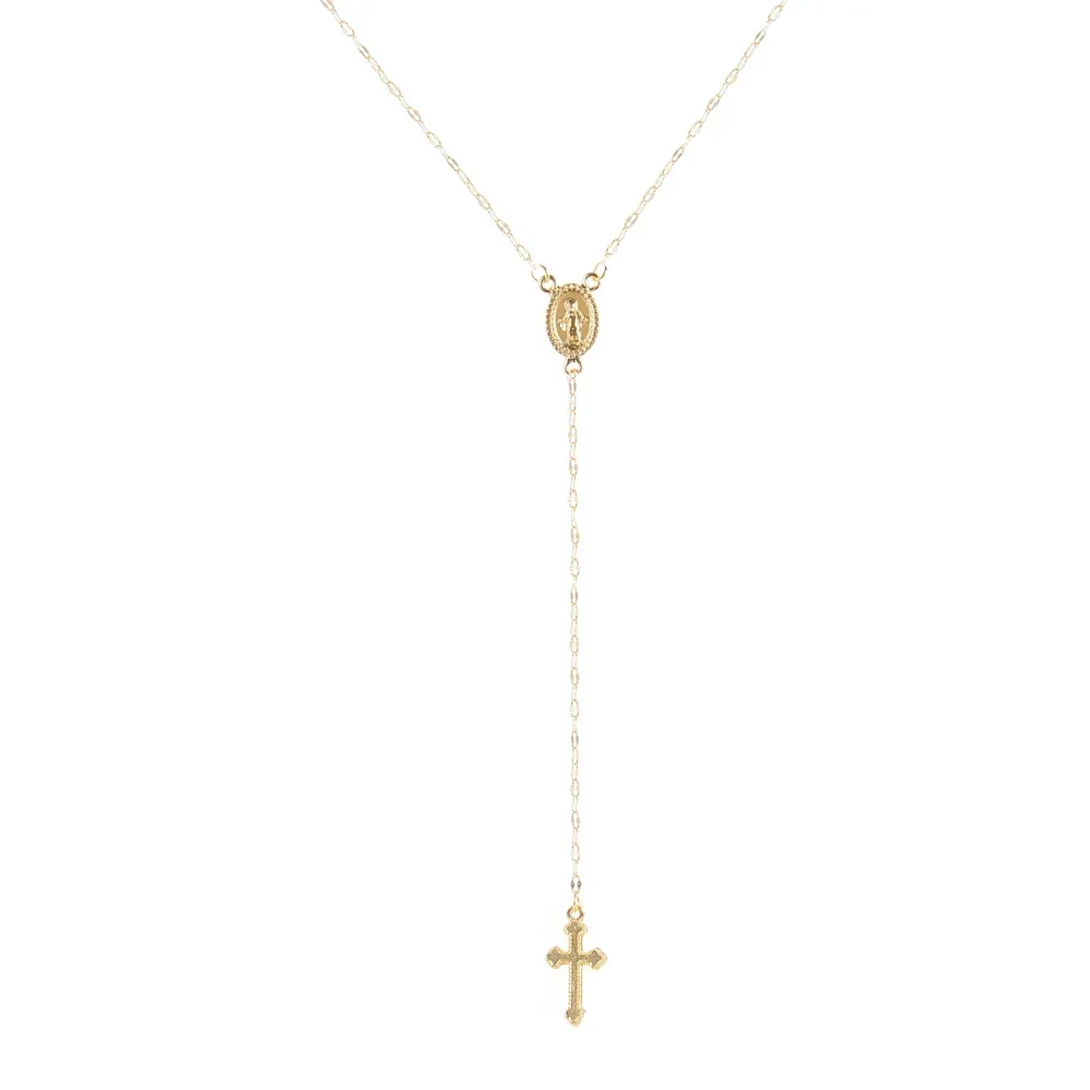 FSUNION 2025 New Vintage Christian Cross Bohemia Religious Rosary Pendant Necklace For Women Charm Jewelry Gifts