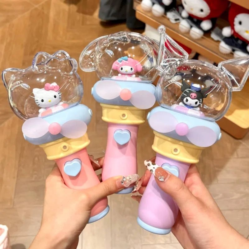 

Hellokitty Summer Bubble Series Toys Spray Fan Blind Box Kuromi Water Replenishment Instrument Melody Handheld Gift Toys