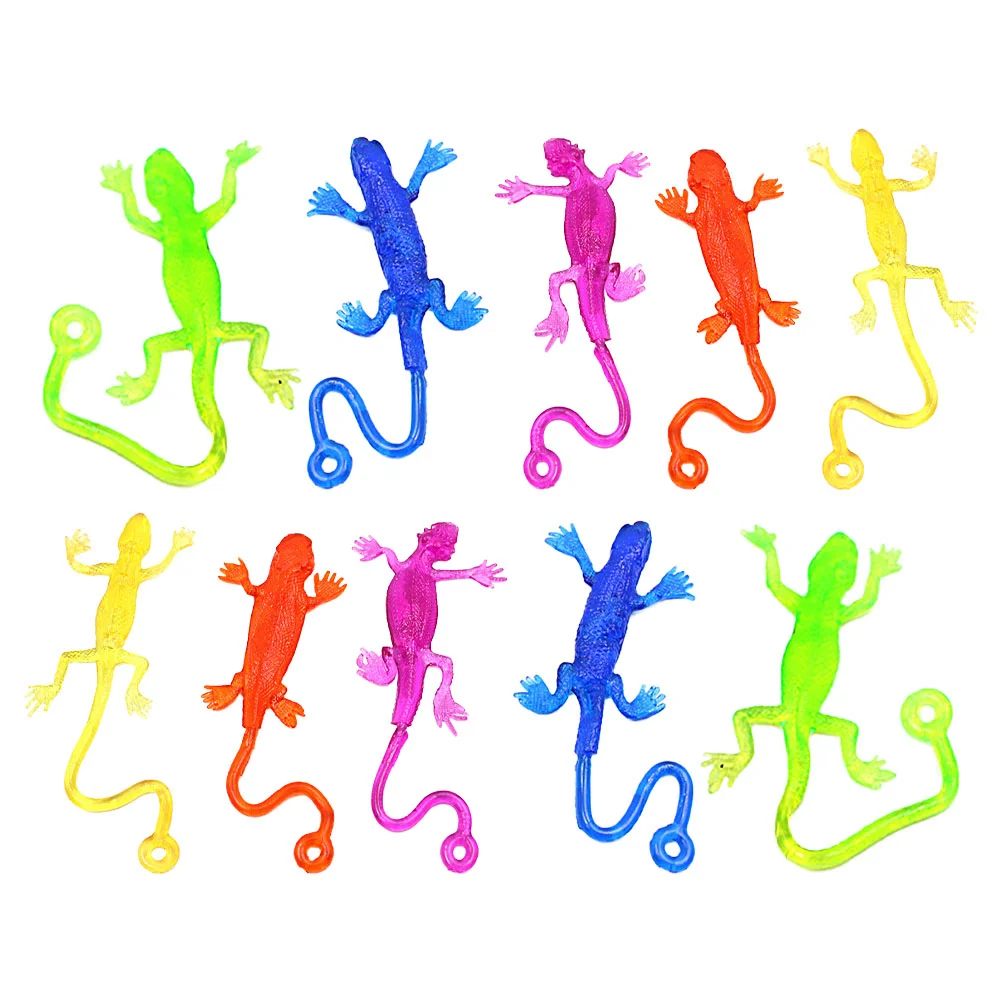 15 Pcs Lizard Soft Gummy Ball Strange Plaything Animal Creative Sticky Toy Toys