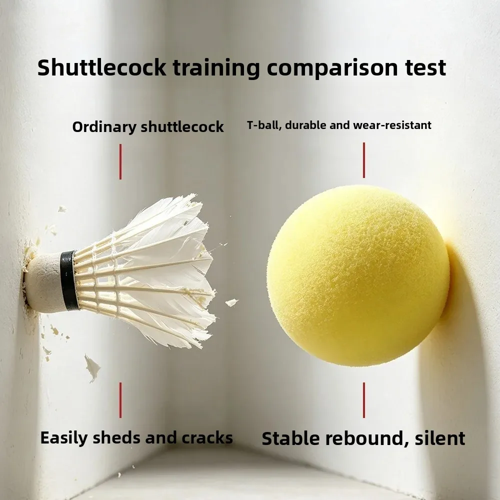 High Density Badminton Training Ball Wall Smash Warm up Elastic Bouncing Resistance Ball for Singles And Doubles Play