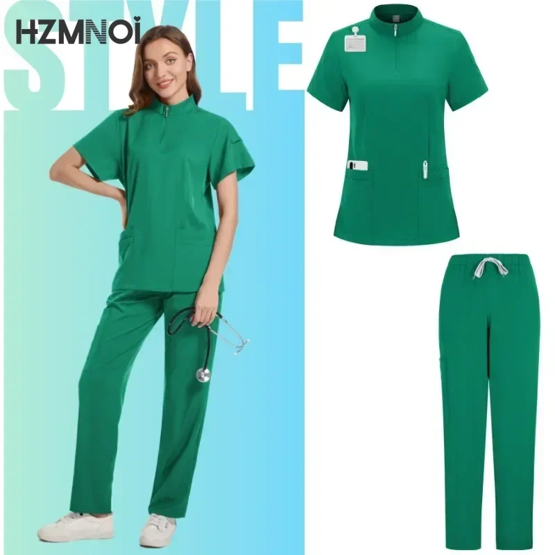 Kobiety Scrubs Akcesoria pielęgniarskie Mundur medyczny Unisex Slim Fit Komfort Kliniczne kobiety Sala operacyjna Mundur roboczy Kombinezon do