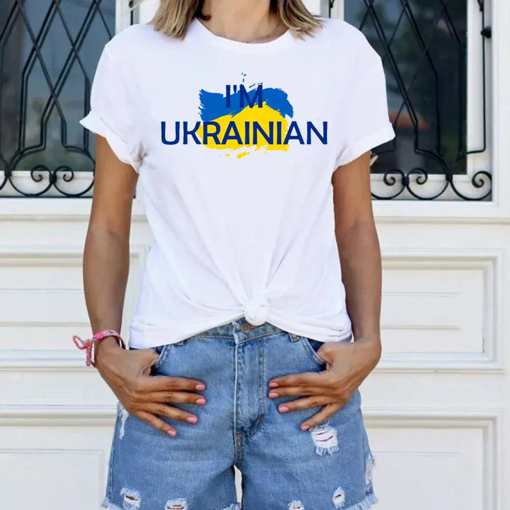 2024 I'm Ukrainian T-shirt Unisex Ukraine Zelensky Shirts Ukrainian Gift Ukrainian T Shirt Graphic Tee Women Summer Hipster Top